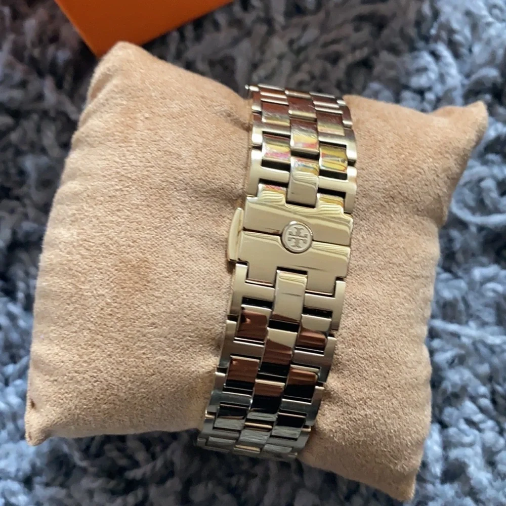 Tory Burch Watch Gold Tone Orange 37 Mm Style TRB1006